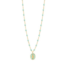 Gigi Clozeau - Madone resin charm Classic Gigi Jade necklace, Yellow Gold, 16.5"
