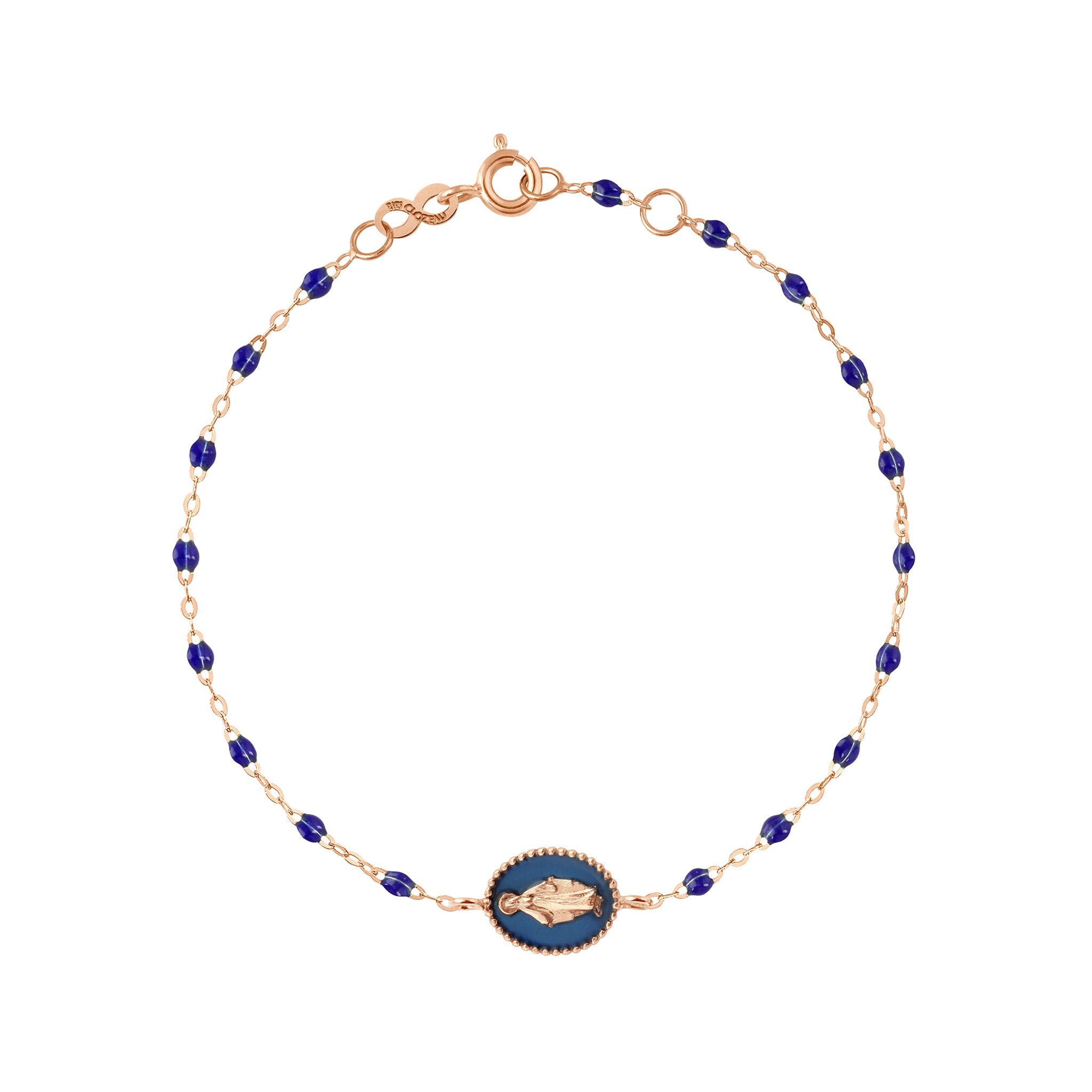 Gigi Clozeau - Madone resin charm Classic Gigi Lapis bracelet, Rose Gold, 6.7"