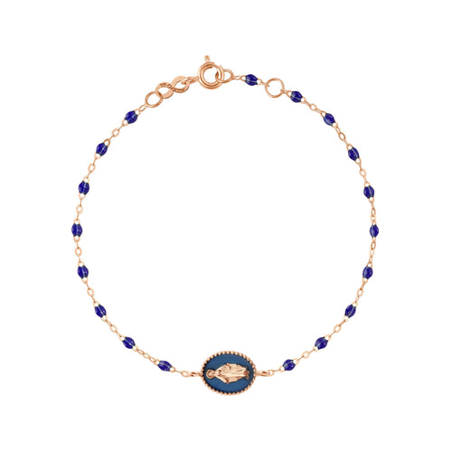 Gigi Clozeau - Madone resin charm Classic Gigi Lapis bracelet, Rose Gold, 6.7