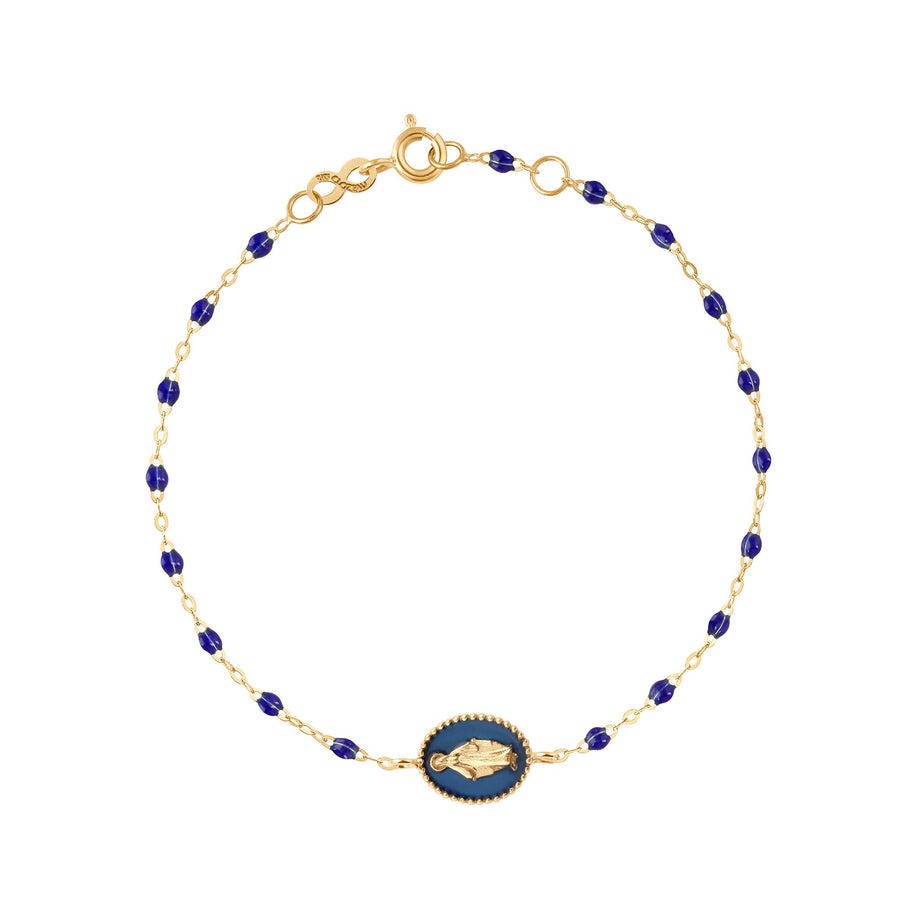 Gigi Clozeau - Madone resin charm Classic Gigi Lapis bracelet, Yellow Gold, 6.7