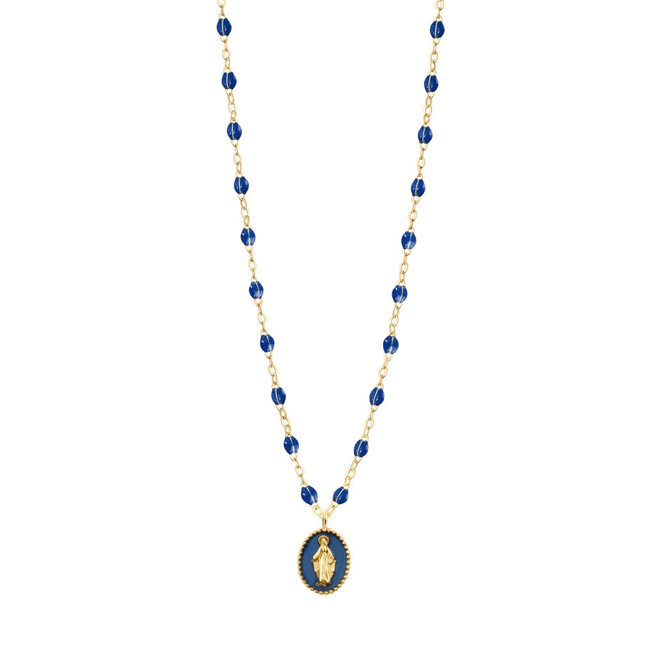 Gigi Clozeau - Madone resin charm Classic Gigi Lapis necklace, Yellow Gold, 16.5
