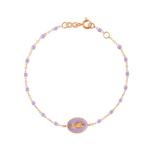 Gigi Clozeau - Madone resin charm Classic Gigi Lilac bracelet, Rose Gold, 6.7"