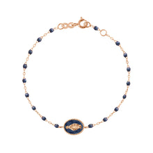 Gigi Clozeau - Madone resin charm Classic Gigi Midnight bracelet, Rose Gold, 6.7"
