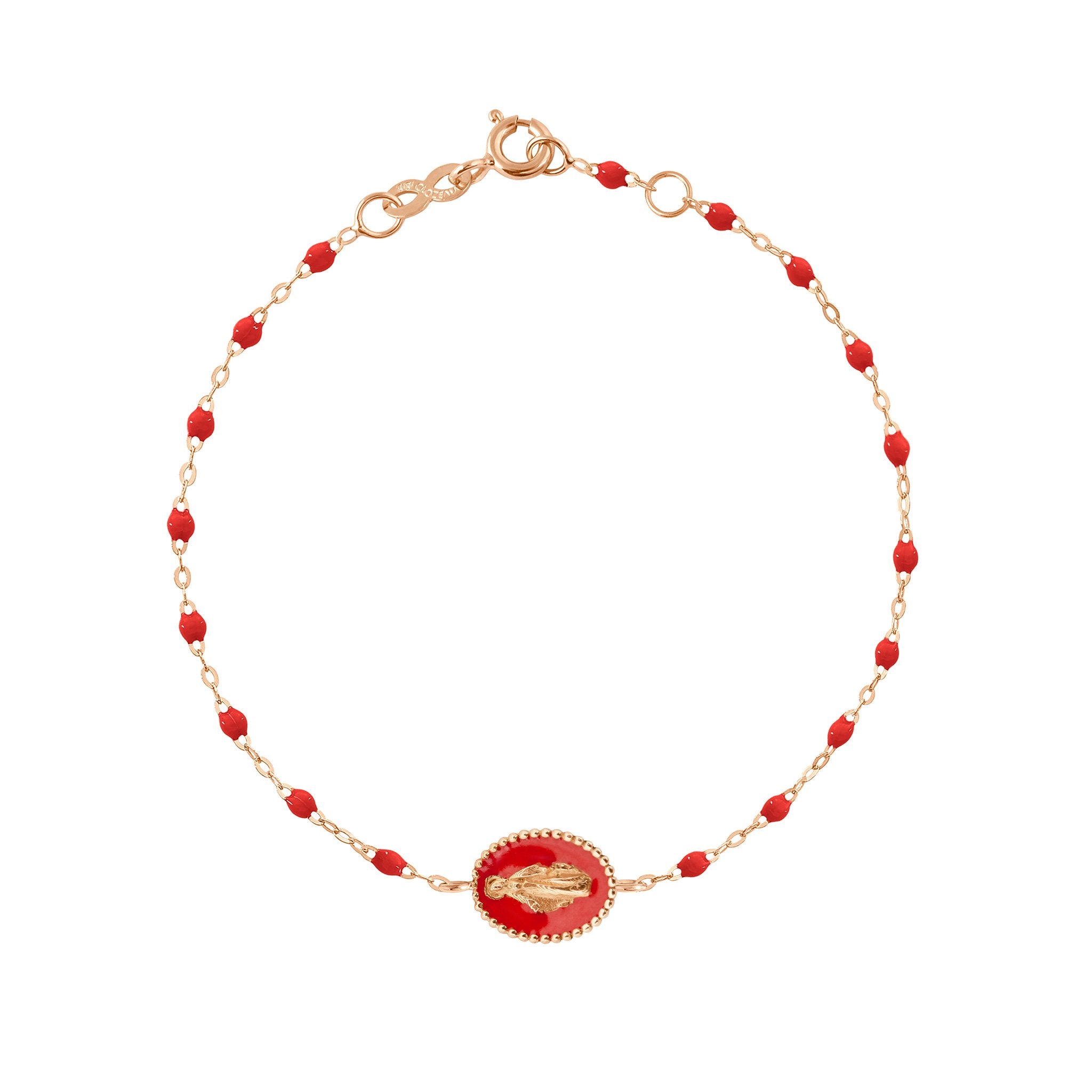 Gigi Clozeau - Madone resin charm Classic Gigi Poppy bracelet, Rose Gold, 6.7"