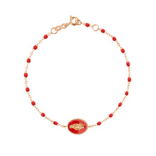 Gigi Clozeau - Madone resin charm Classic Gigi Poppy bracelet, Rose Gold, 6.7"
