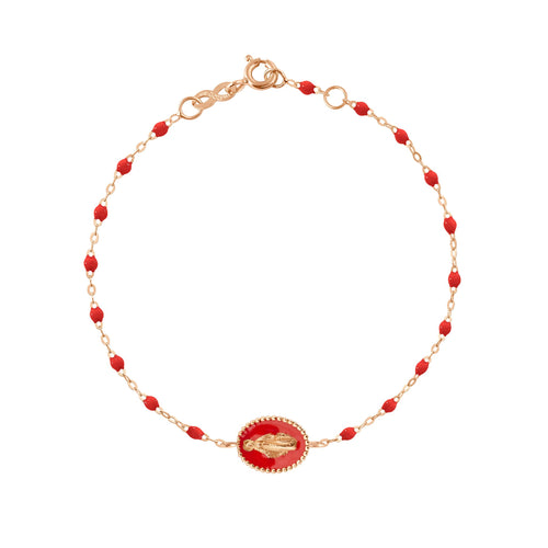 Gigi Clozeau - Madone resin charm Classic Gigi Poppy bracelet, Rose Gold, 6.7