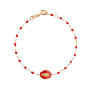Gigi Clozeau - Madone resin charm Classic Gigi Poppy bracelet, Rose Gold, 6.7"