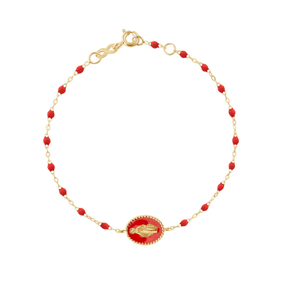 Gigi Clozeau - Madone resin charm Classic Gigi Poppy bracelet, Yellow Gold, 6.7