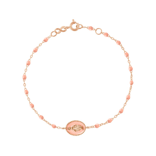 Gigi Clozeau - Madone resin charm Classic Gigi Saumon bracelet, Rose Gold, 6.7
