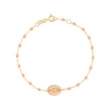 Gigi Clozeau - Madone resin charm Classic Gigi Saumon bracelet, Yellow Gold, 6.7"