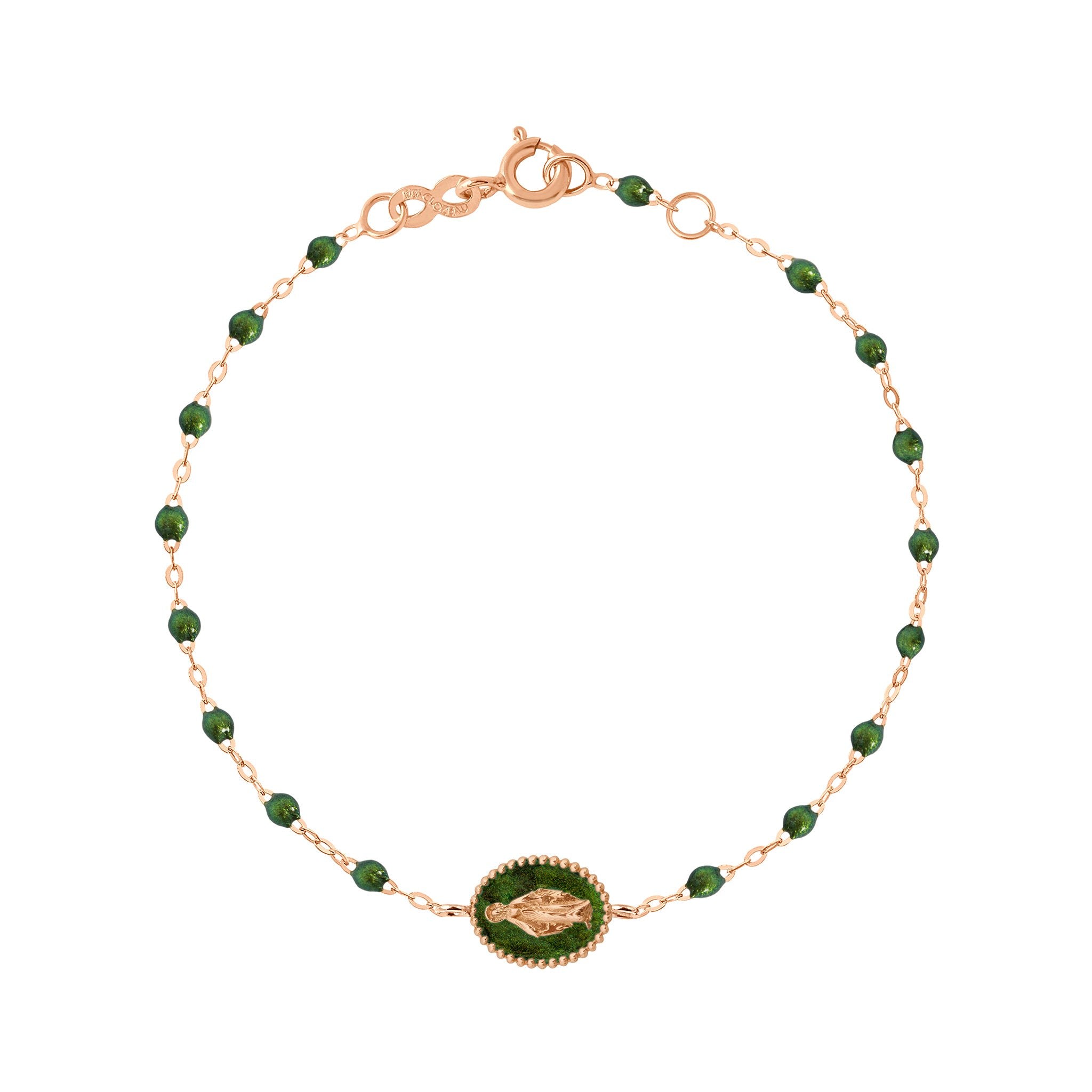 Gigi Clozeau - Madone Resin Charm Classic Gigi Scarab Bracelet, Rose Gold, 6.7"