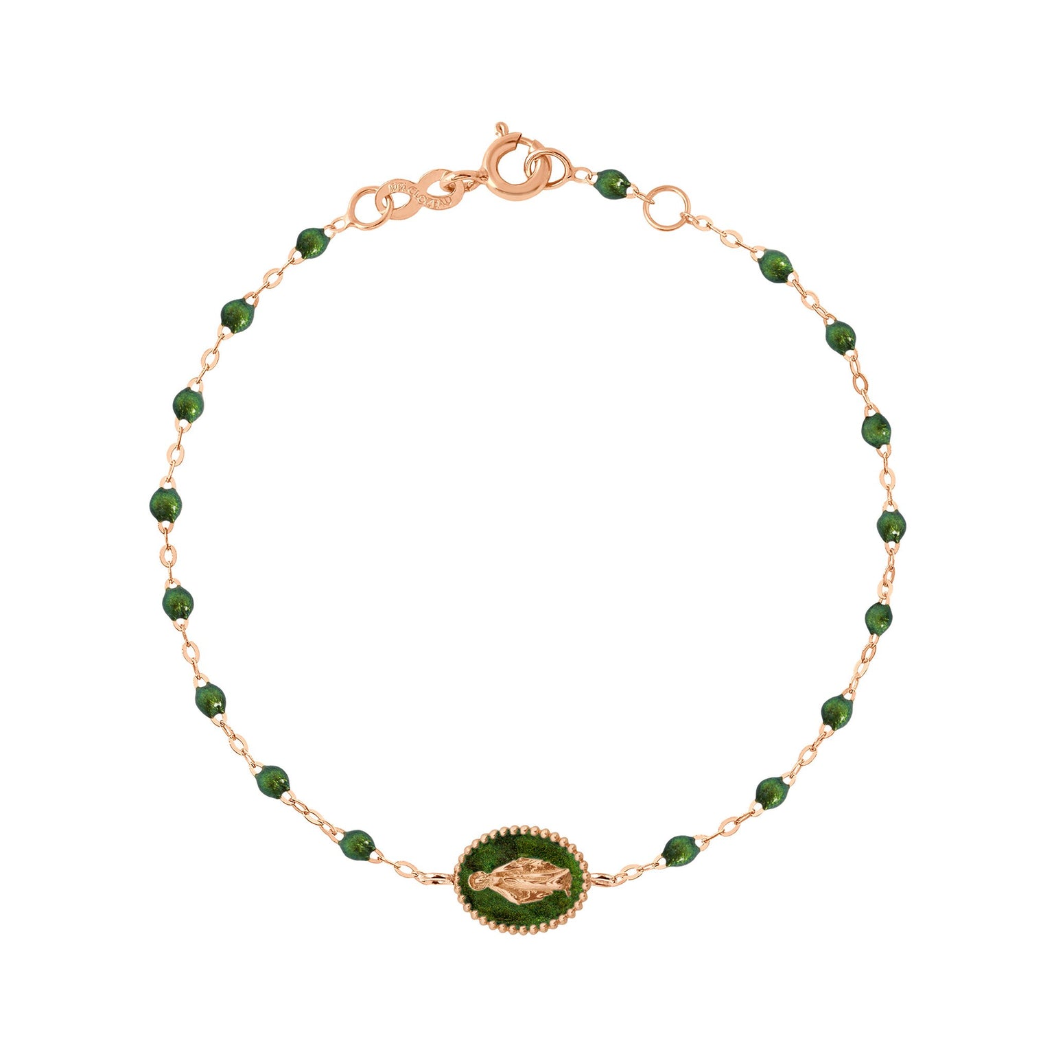 Gigi Clozeau - Madone Resin Charm Classic Gigi Scarab Bracelet, Rose Gold, 6.7"