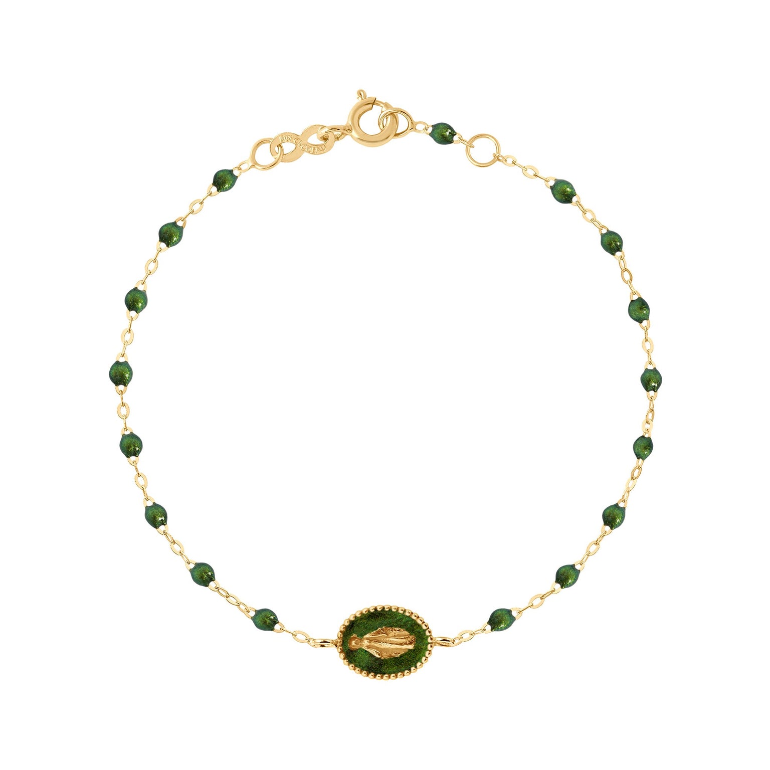 Gigi Clozeau - Madone Resin Charm Classic Gigi Scarab Bracelet, Yellow Gold, 6.7"
