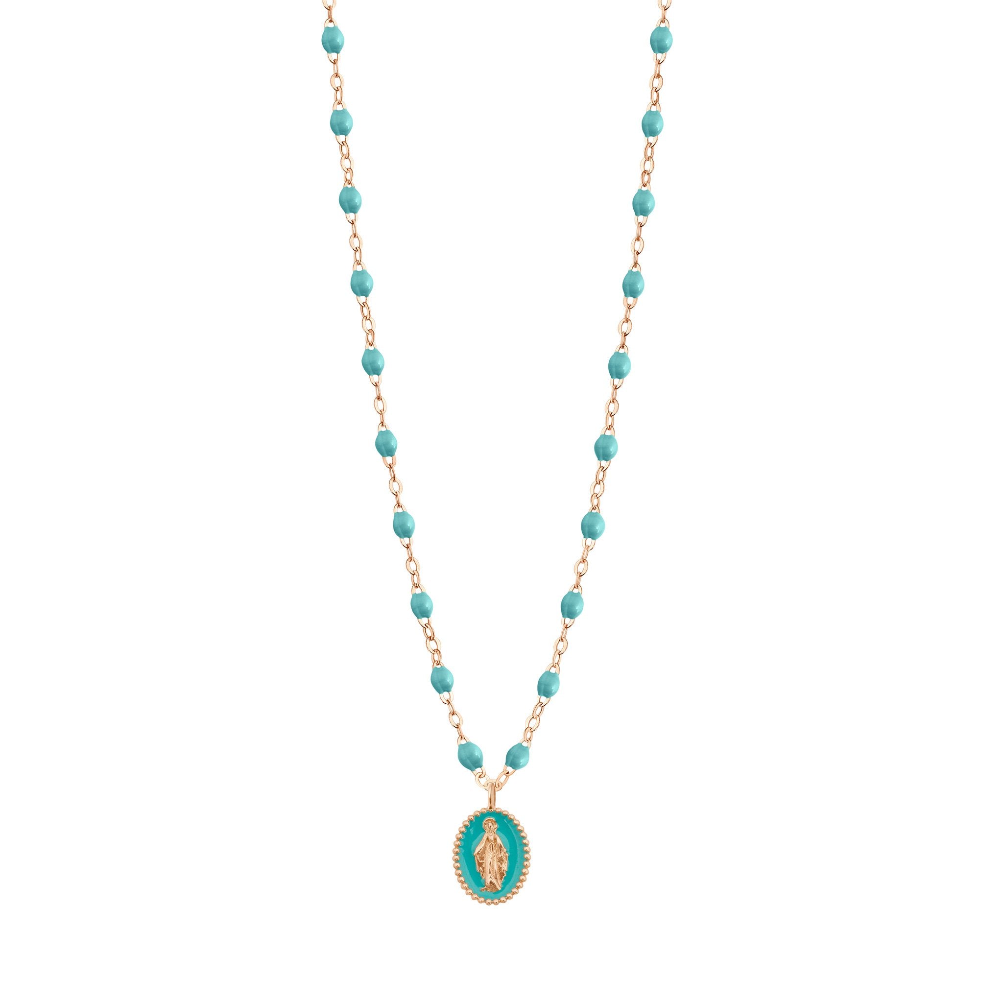 Madone resin charm Classic Gigi Turquoise Green necklace, Rose Gold, 1 –  Gigi Clozeau - Jewelry