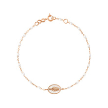 Gigi Clozeau - Madone resin charm Classic Gigi White bracelet, Rose Gold, 6.7"