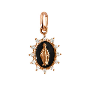 Gigi Clozeau - Madone Supreme Black resin, Rose Gold, diamond pendant