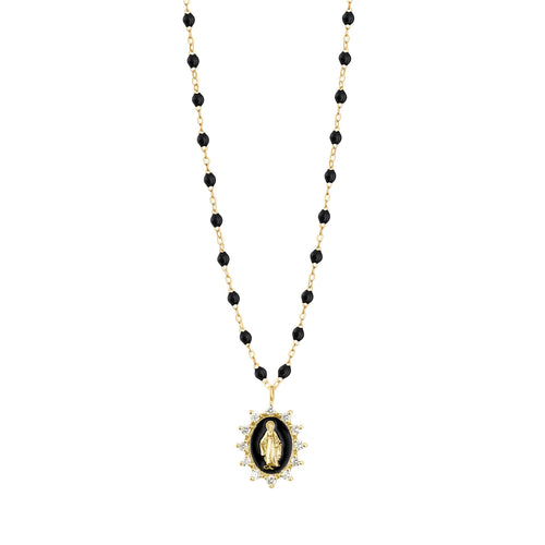 Gigi Clozeau - Madone Supreme Black diamond necklace, Yellow Gold, 19.7