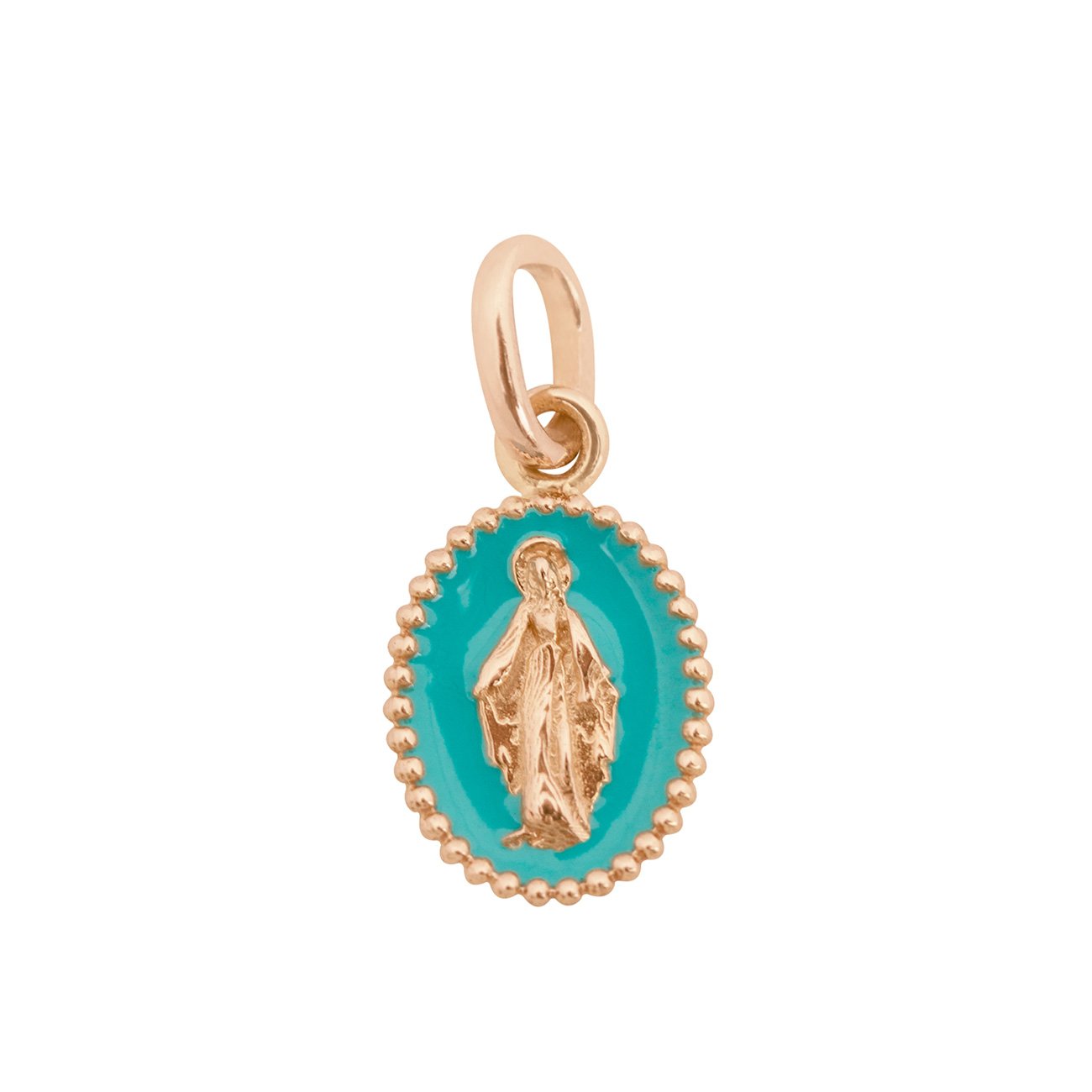 Gigi Clozeau - Madone Turquoise Green Resin pendant, Rose gold