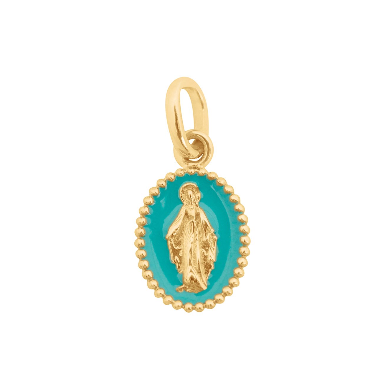 Gigi Clozeau - Madone Turquoise Green Resin pendant, Yellow gold