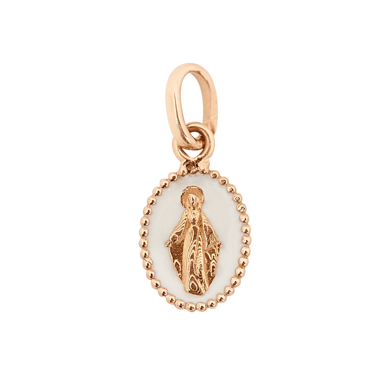 Gigi Clozeau - Madone White Resin pendant, Rose gold