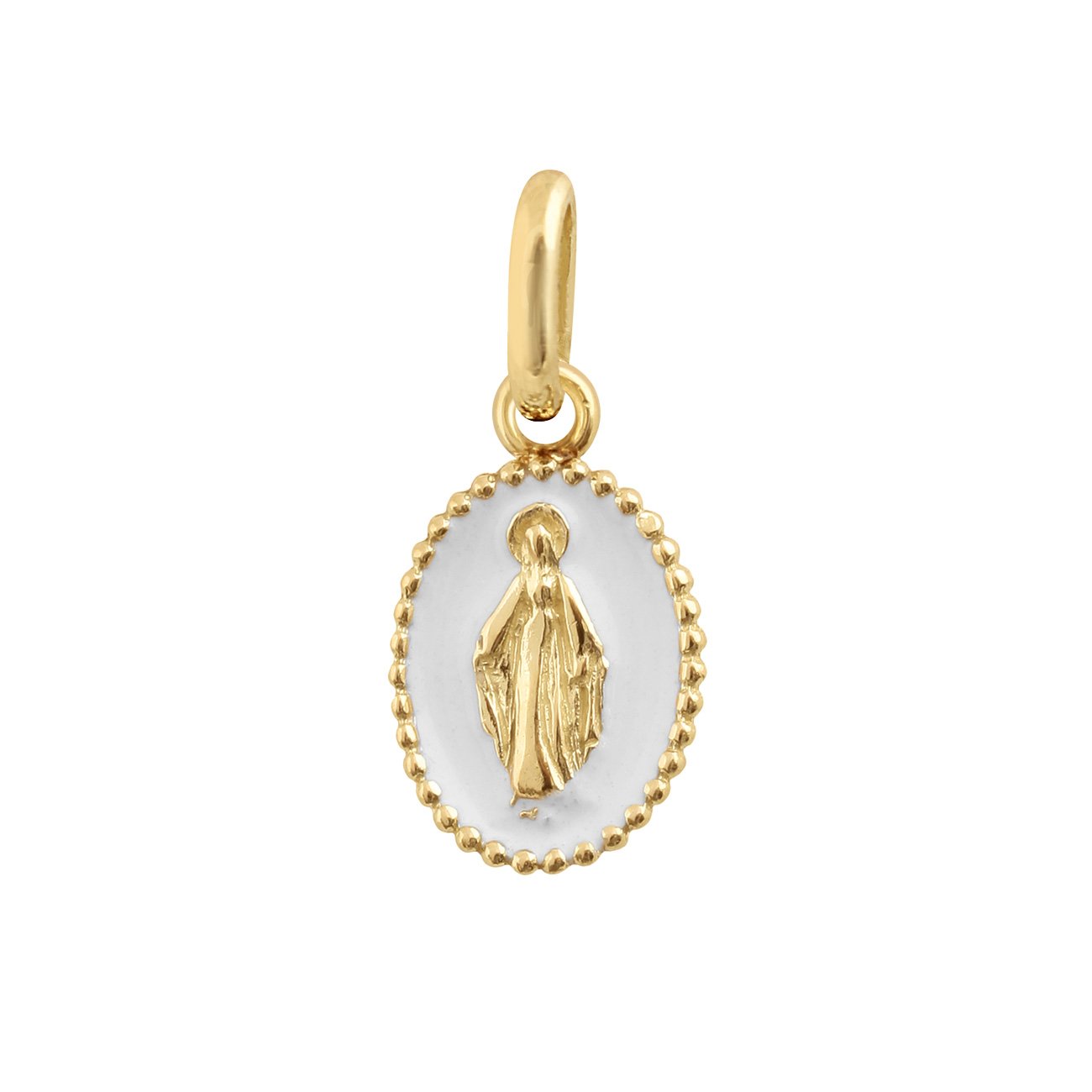 Gigi Clozeau - Madone White Resin pendant, Yellow gold