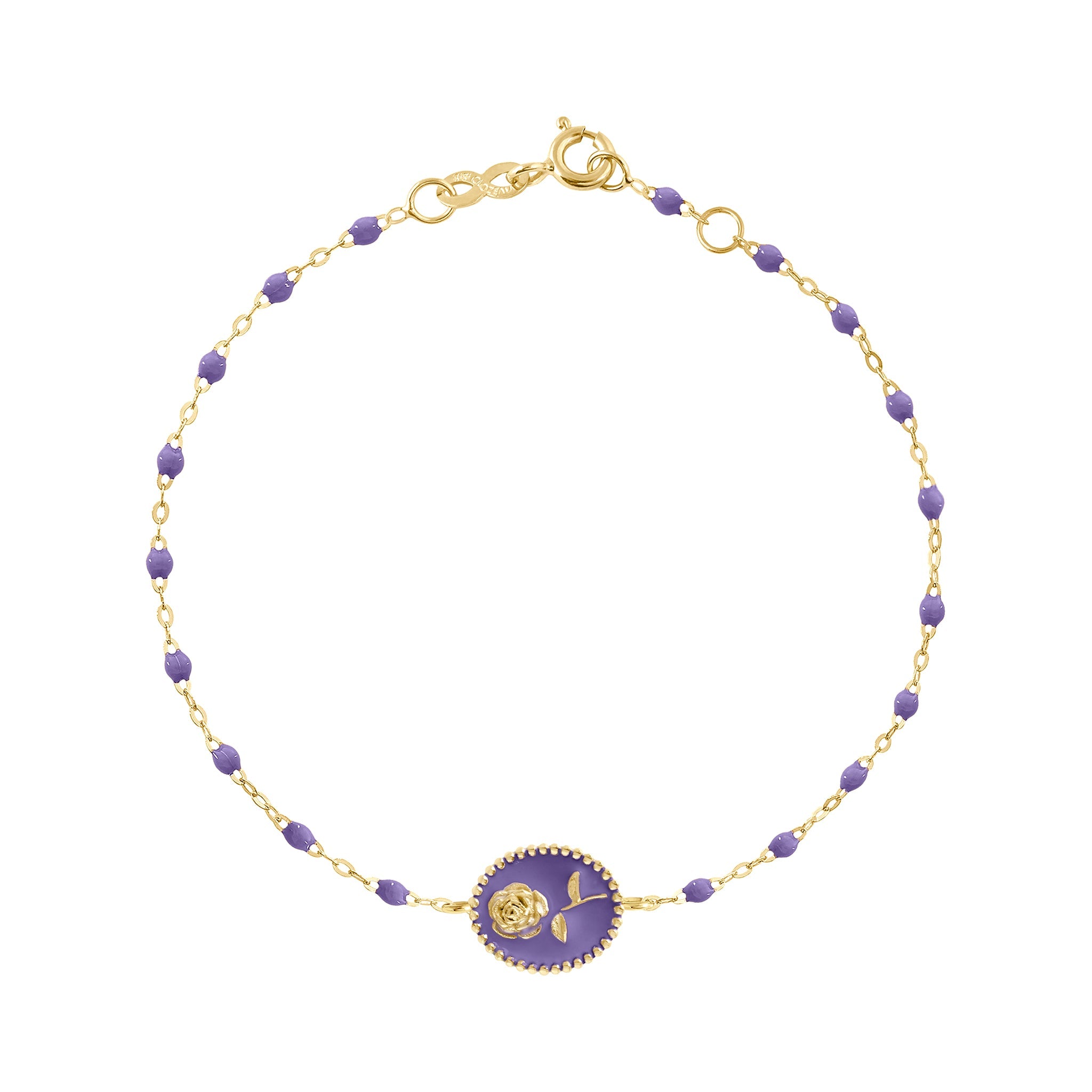 Gigi Clozeau - Mauve Rose Bracelet, Yellow Gold, 6.7"