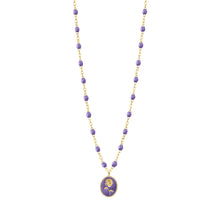 Gigi Clozeau - Mauve Rose Necklace, Yellow Gold, 16.5"