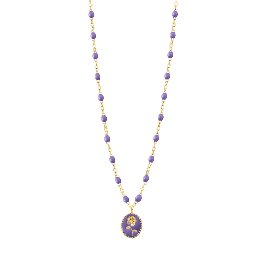 Gigi Clozeau - Mauve Rose Necklace, Yellow Gold, 16.5
