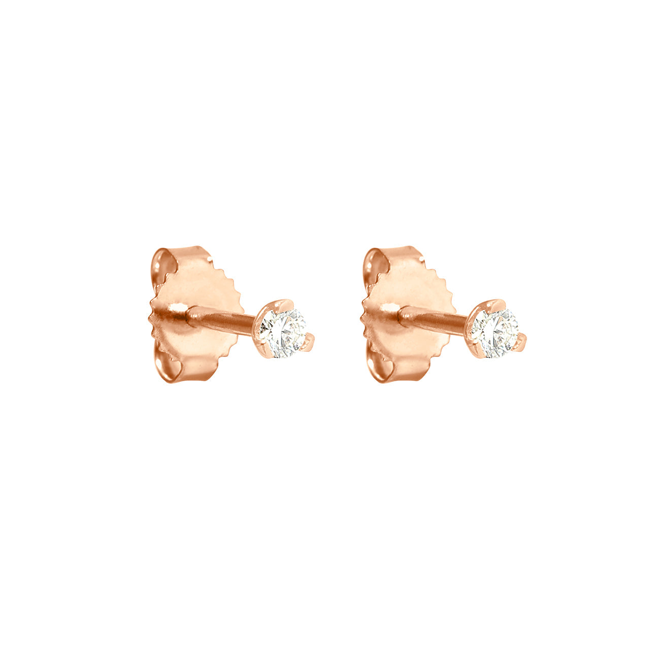Gigi Clozeau - Mini Diamond Stud Earrings, Rose Gold