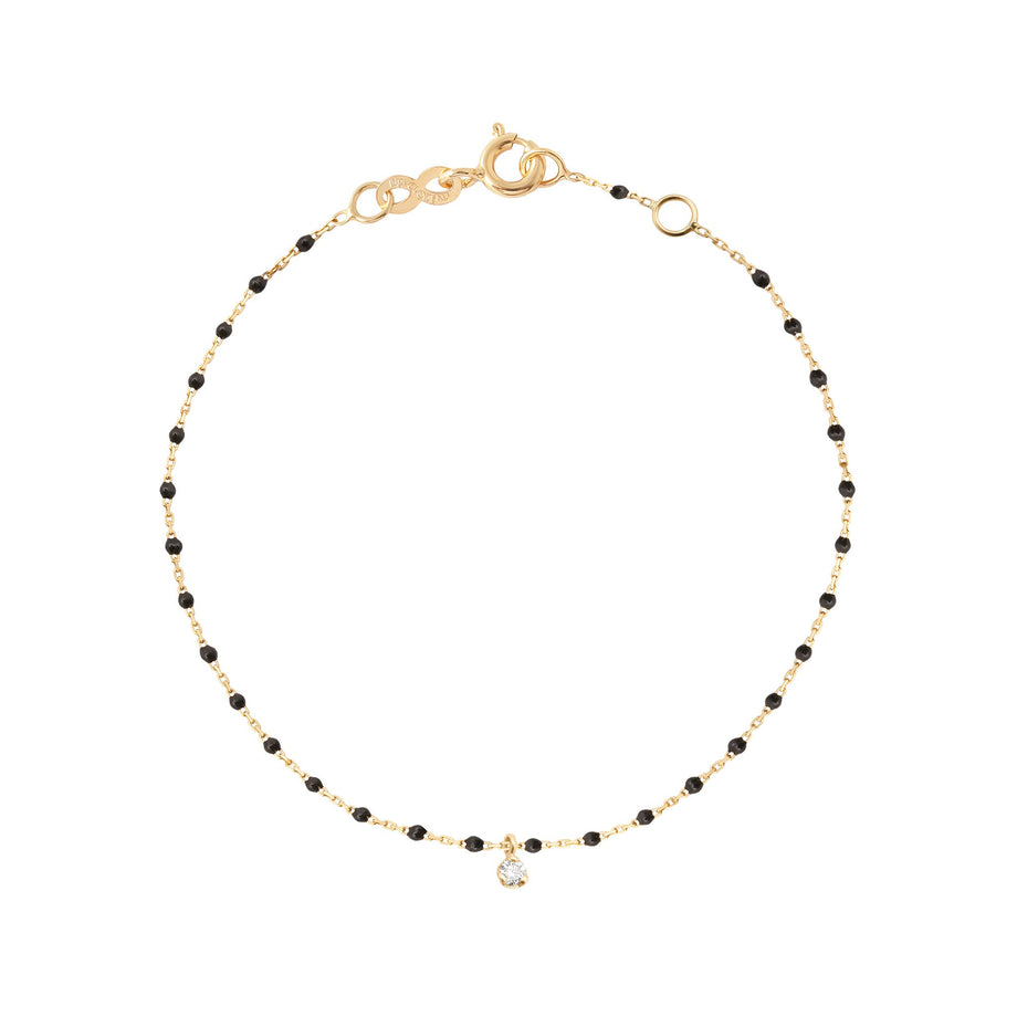 Gigi Clozeau - Mini Gigi Black bracelet, Yellow Gold 1 Diamond, 6.7