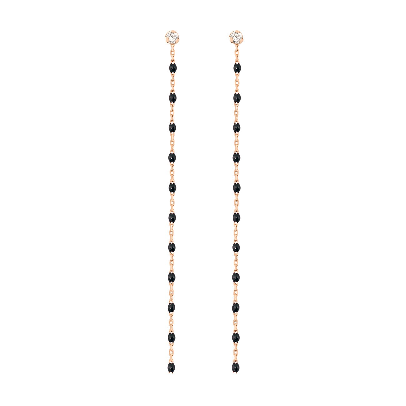 Gigi Clozeau - Mini Gigi Party Black diamond earrings, Rose Gold