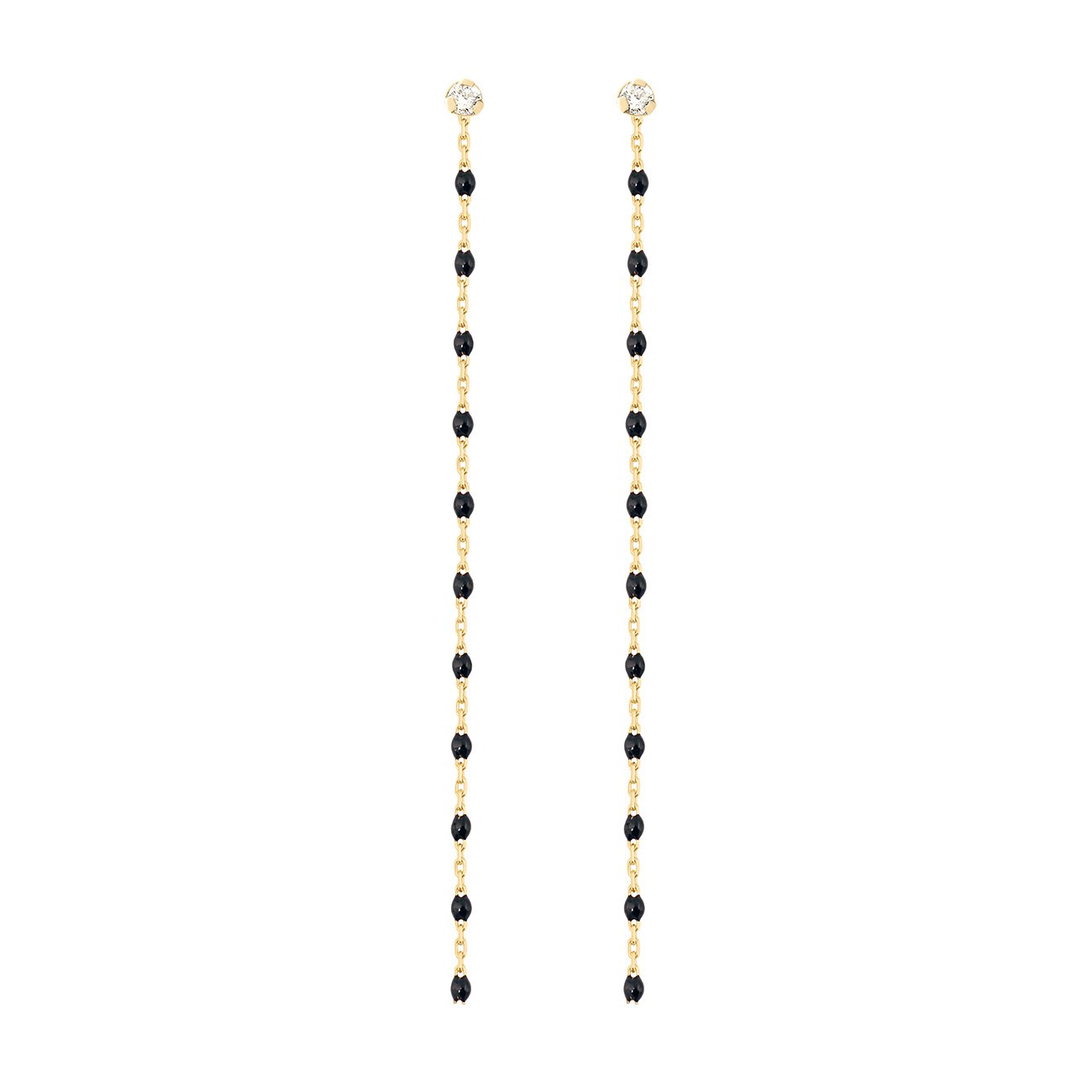 Gigi Clozeau - Mini Gigi Party Black diamond earrings, Yellow Gold