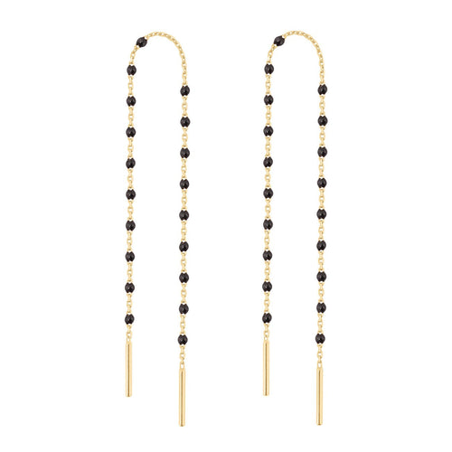 Gigi Clozeau - Mini Gigi Black earrings, Yellow Gold
