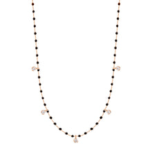 Gigi Clozeau - Mini Gigi Black necklace, Rose Gold 5 diamond, 21.7"