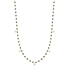 Gigi Clozeau - Mini Gigi Black necklace, Yellow Gold 5 diamond, 21.7"
