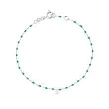 Gigi Clozeau - Mini Gigi Emerald bracelet, White Gold 1 Diamond, 6.7"