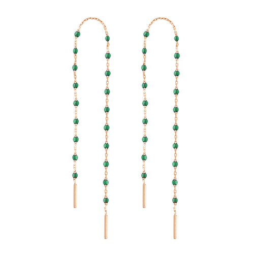 Gigi Clozeau - Mini Gigi Emerald earrings, Rose Gold