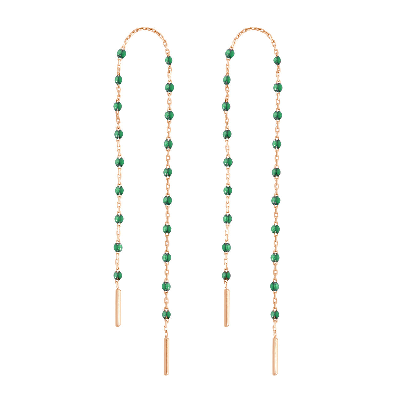 Gigi Clozeau - Mini Gigi Emerald earrings, Rose Gold