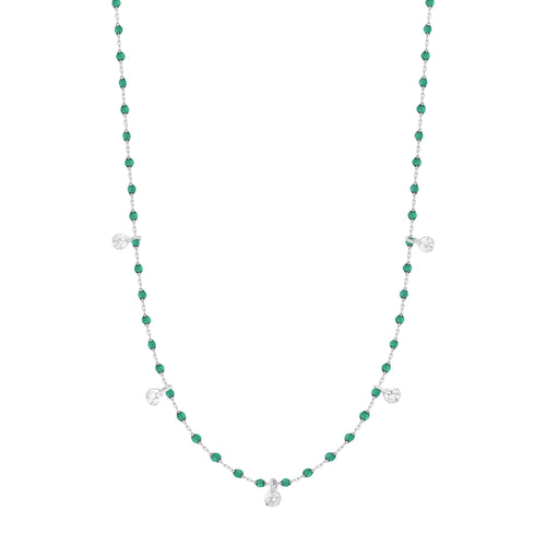 Gigi Clozeau - Mini Gigi Emerald necklace, White Gold 5 diamond, 21.7