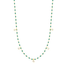 Gigi Clozeau - Mini Gigi Emerald necklace, Yellow Gold 5 diamond, 21.7"