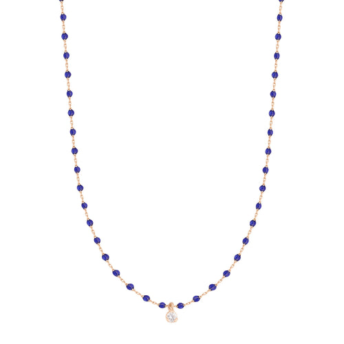 Gigi Clozeau - Mini Gigi Lapis necklace, Rose Gold 1 Diamond, 15.7