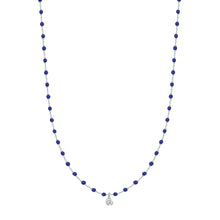 Gigi Clozeau - Mini Gigi Lapis necklace, White Gold 1 Diamond, 15.7"
