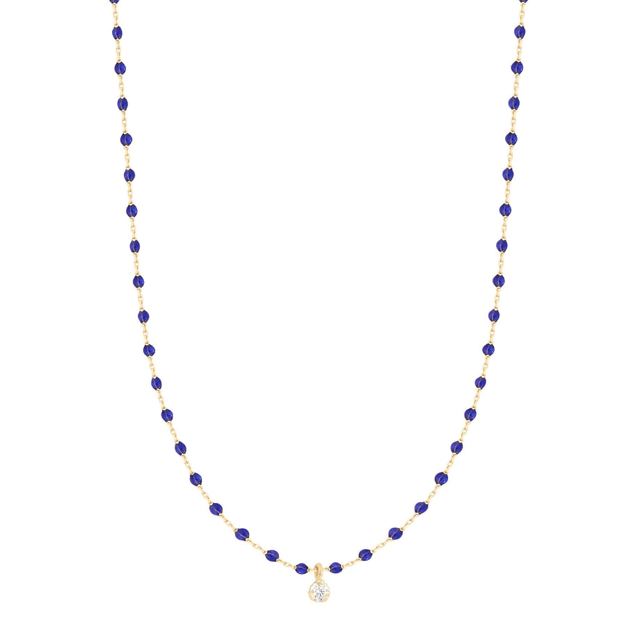 Gigi Clozeau - Mini Gigi Lapis necklace, Yellow Gold 1 Diamond, 15.7