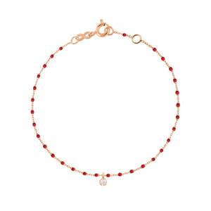Gigi Clozeau - Mini Gigi Poppy bracelet, Rose Gold 1 Diamond, 6.7"