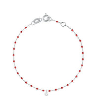 Gigi Clozeau - Mini Gigi Poppy bracelet, White Gold 1 Diamond, 6.7"