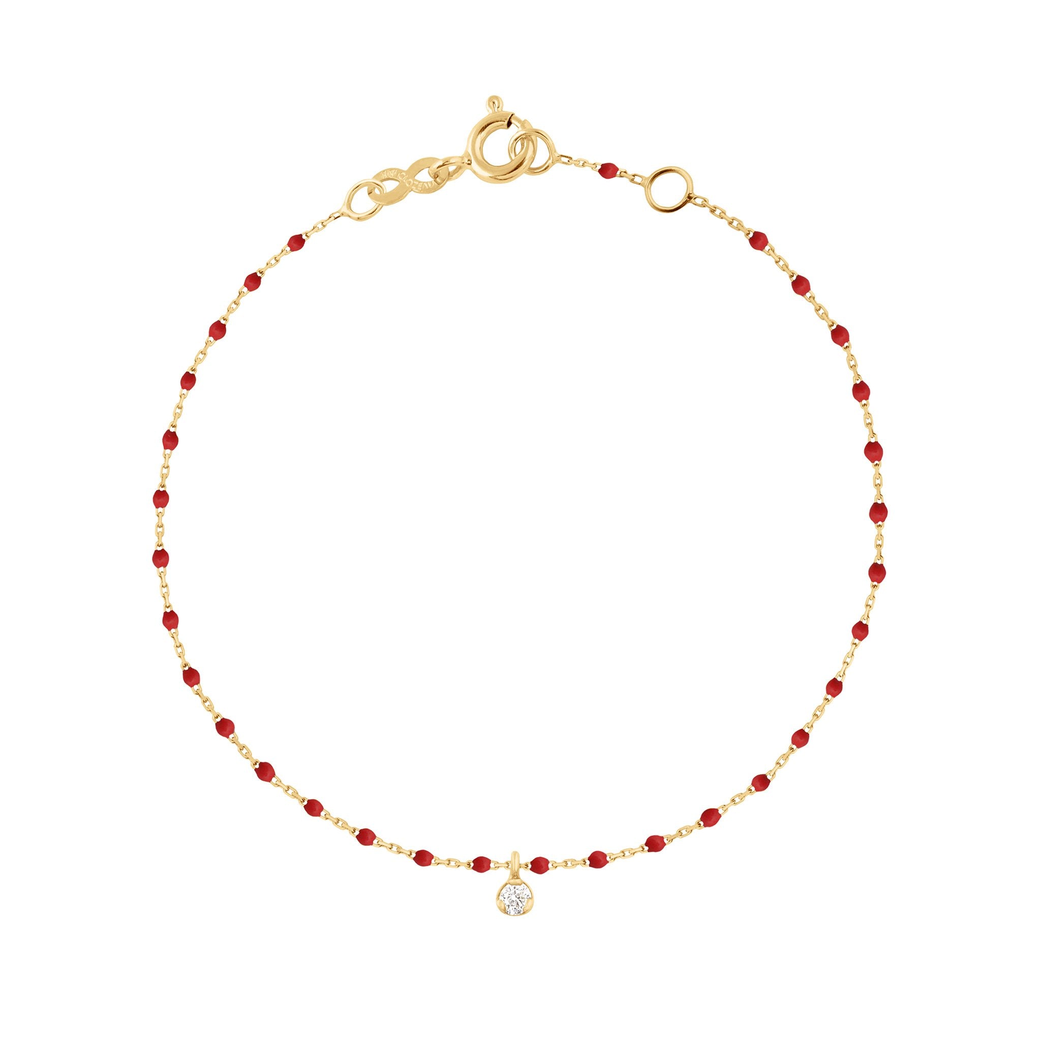 Gigi Clozeau - Mini Gigi Poppy bracelet, Yellow Gold 1 Diamond, 6.7"