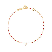 Gigi Clozeau - Mini Gigi Poppy bracelet, Yellow Gold 1 Diamond, 6.7"