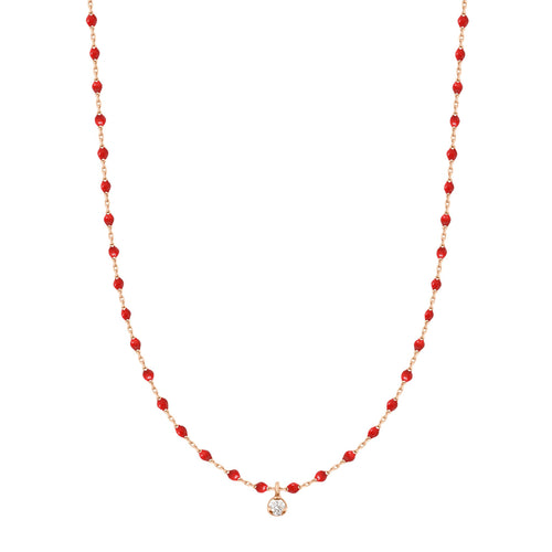 Gigi Clozeau - Mini Gigi Poppy necklace, Rose Gold 1 Diamond, 15.7