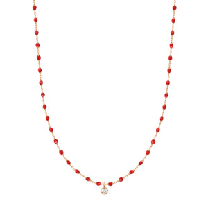 Gigi Clozeau - Mini Gigi Poppy necklace, Rose Gold 1 Diamond, 15.7"
