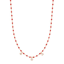 Gigi Clozeau - Mini Gigi Poppy necklace, Rose Gold 3 diamond, 16.5"
